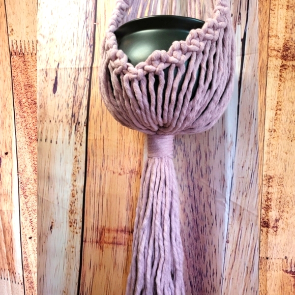 Macrame Plant Holder Wall Hanging - Picture 4 of 4